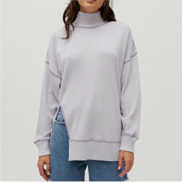 Urban Outfitters Purple Alabaster Womens Waffle Knit Turtleneck - Picture 2 of 12